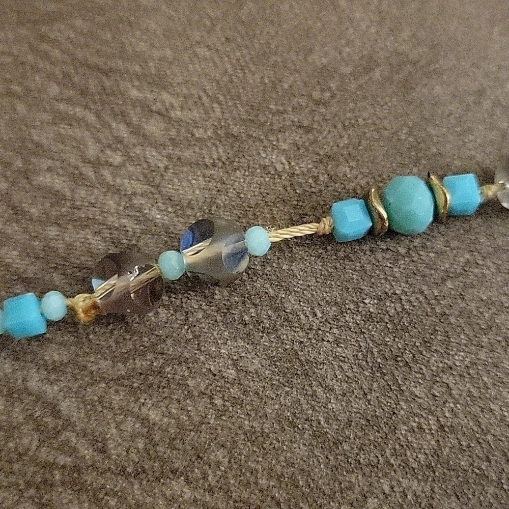 Handmade Long Vintage Czech Glass Knotted Necklace
